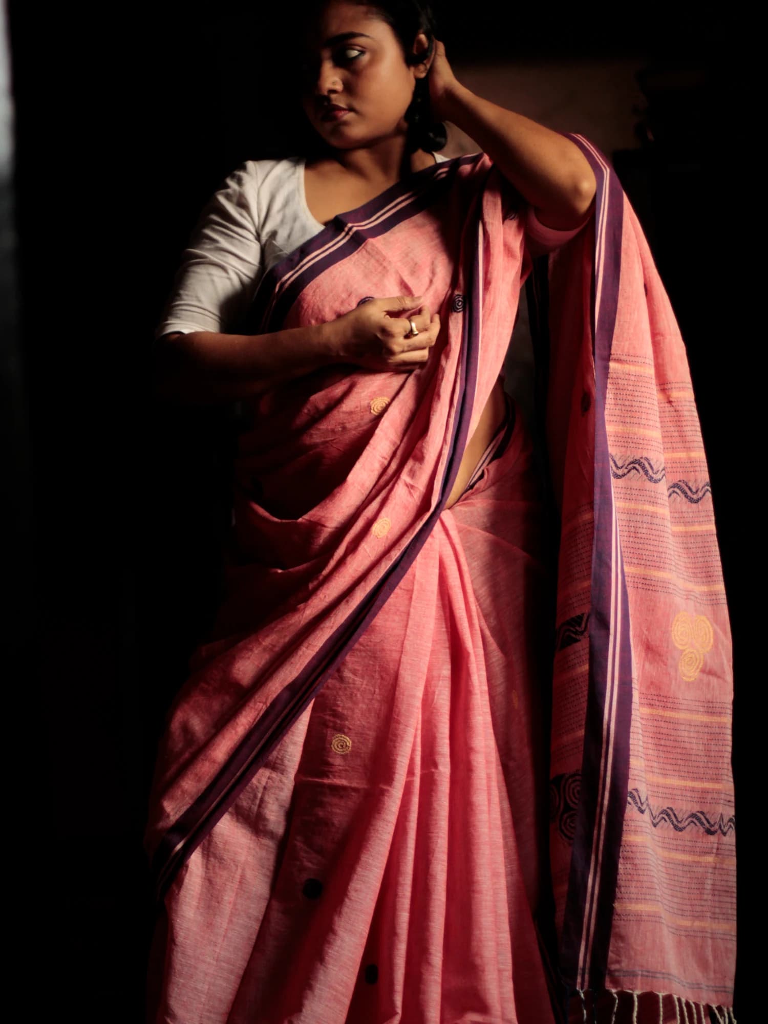 Light Pink Aborto Tangail Saree thumbnail 3