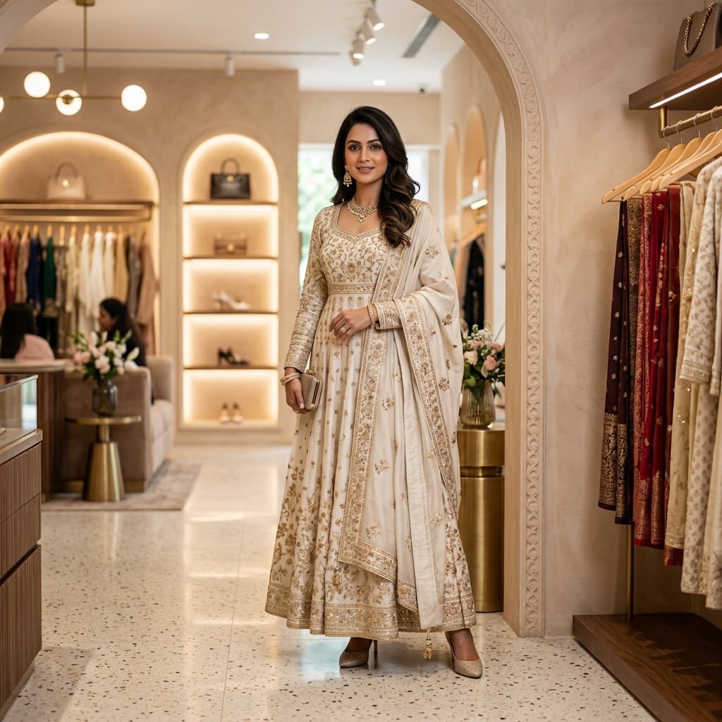 Bespoke Jamdani Floral Sheer Net Saree view 2
